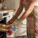 Love Heart Quilted Apron Set (2-Piece) – Padded Apron + Heat-Resistant Oven Mitts