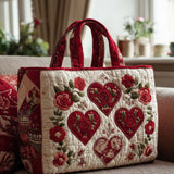 Love Rose Quilted Tote Bag