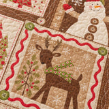 Rustic Reindeer Snowman Christmas Quilted 3-Piece Bedding Set