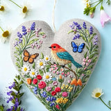 Heart Embroidery Kit - Spring Garden Bird | Fun Handcraft Project | Ideal Gifting Pick