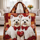 Valentine's Day West Highland Quilted Tote Bag