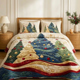 Starlit Holiday Breeze 3-Piece Quilted Bedding Set