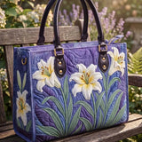 Lily Floral Quilted Leather Strap Bible Handbag