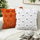 Halloween Ghost Pumpkin 3D Plush Knitted Throw Pillow Cover