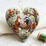 Heart Embroidery Kit - Forest Picnic Animal | Playful Craft Project | Ideal Gathering Present