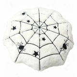 Halloween Spider Web Plush Round Throw Pillow