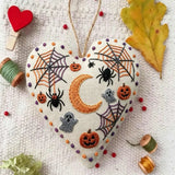 Heart Embroidery Kit - Eagle Owl | Creepy Cute Ghost & Spider Sewing Kit | Halloween Holiday Vibe Pendant