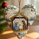 Heart Embroidery Kit - Christmas Nativity | Stitch Handmade Craft | Diy Hanging Craft