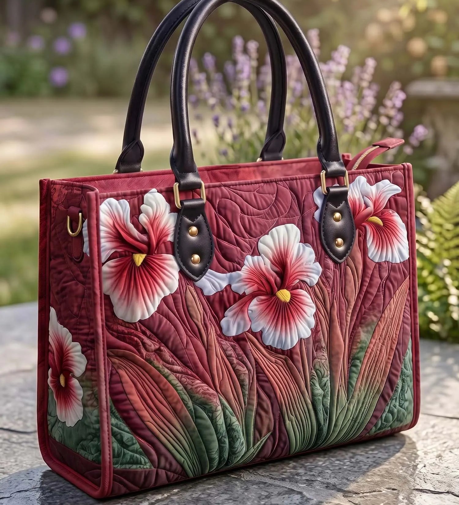 Iris Quilted Leather Strap Bible Handbag