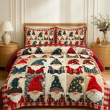 Poinsettia Charm 3-Piece Quilted Bedding Set