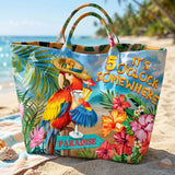 It's 5 O'Clock Somewhere Print And Hearts PVC Tote Bag