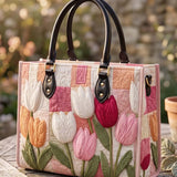 Tulip Quilted Leather Strap Bible Handbag