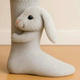 Funny Animal Theme Socks, Colorful Cartoon Print Cotton Socks, Casual Novelty Socks for Gift Party