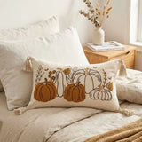 Five Pumpkin Tufted Tassel Lumbar Pillow Cover