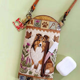Sheepdog Shetland Sheepdog Quilted Slim Phone Crossbody Bag