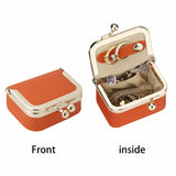 Genuine Leather Mini Coin Purse-Solid Color Kiss Lock Change Pouch