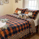 Pumpkin Season 3-Piece Quilted Bedding Set