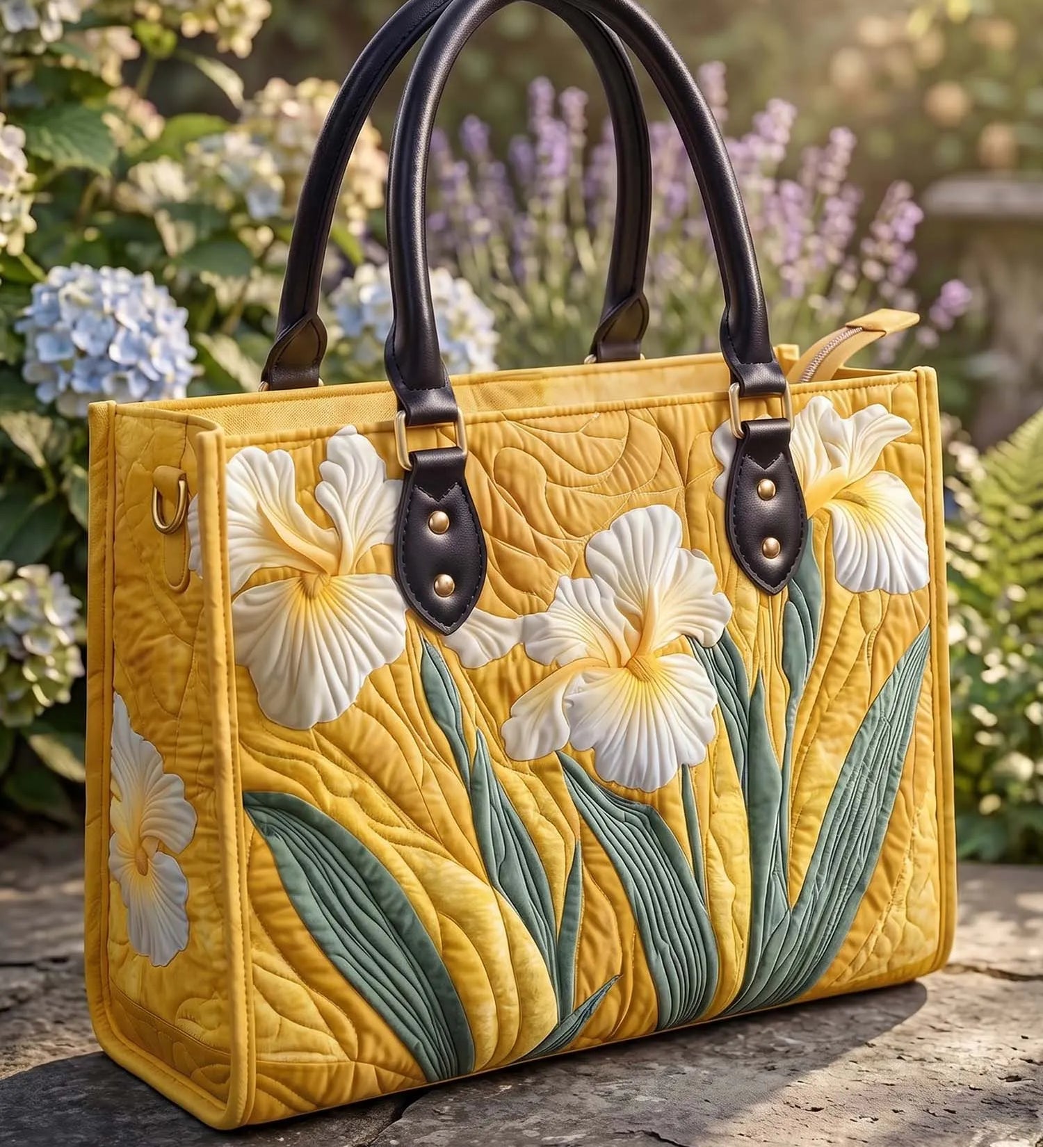 Iris Quilted Leather Strap Bible Handbag
