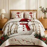 Frosty Fir Forest 3-Piece Quilted Bedding Set