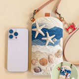 Ocean Quilted Slim Phone Crossbody Bag