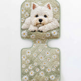 Flower And Dog Quilted Car Seat Protector