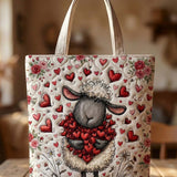 Love Sheep Quilted Tote Bag
