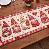 Valentine Gnome Friends Quilted Table Runner