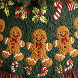 Gingerbread Cookie Quilted Tree Skirt