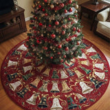 Vintage Christmas Bells Quilted Tree Skirt