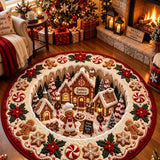 Christmas Ginger Village Quilted Round Mat