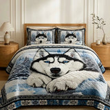 Arctic Husky Dream 3-Piece Quilted Bedding Set