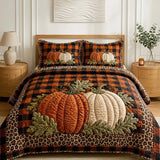 Pumpkin Season 3-Piece Quilted Bedding Set