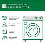 Rose And Heart Valentine's Day 3- Piece Quilted Bedding Set