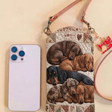 Dachshund Quilted Slim Phone Crossbody Bag