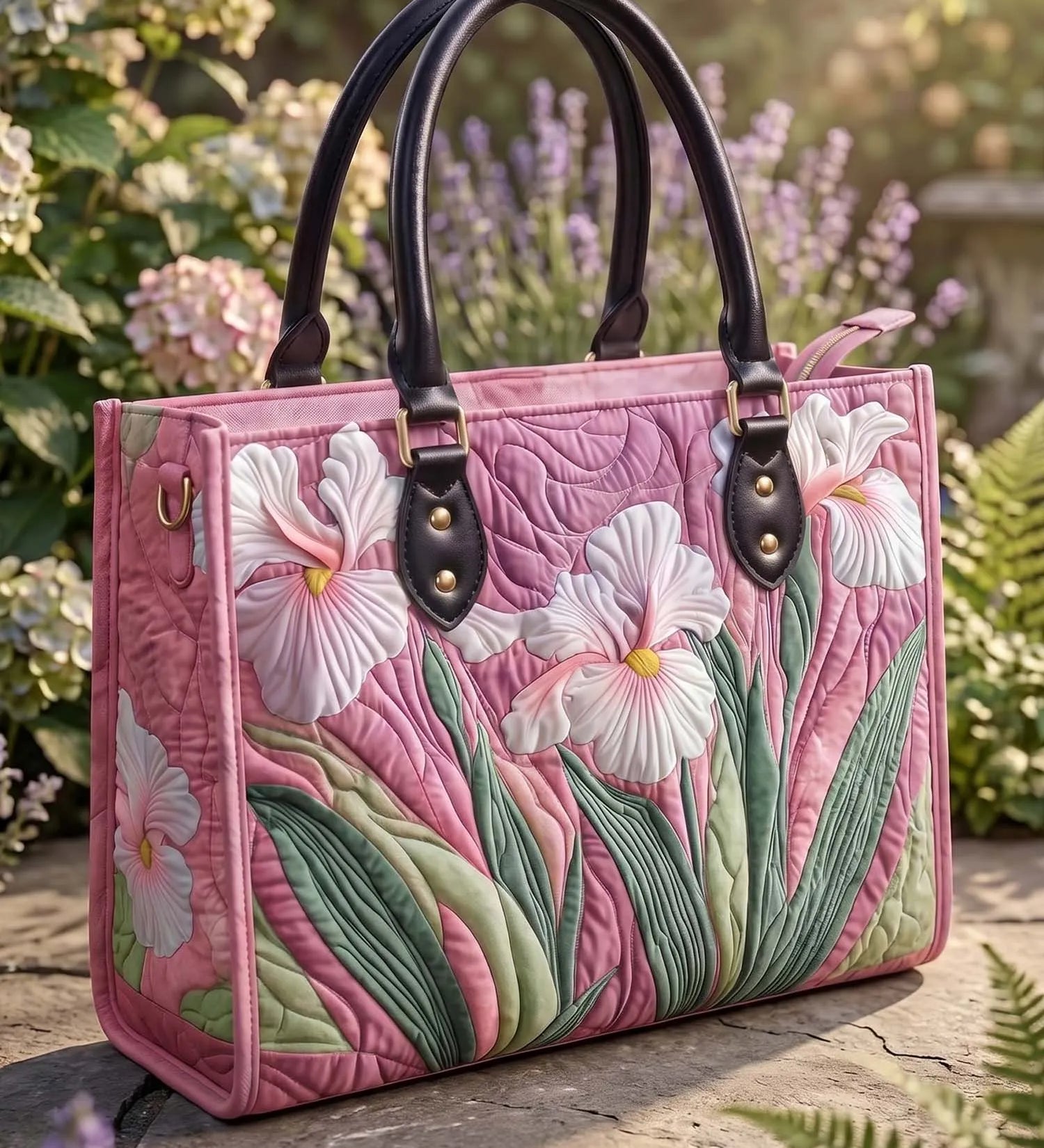Iris Quilted Leather Strap Bible Handbag