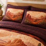 Southwest Desert Canyon Vintage Quilted 3‑Piece Bedding Set