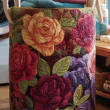 Rose Quilted Laundry Basket