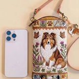 Sheepdog Shetland Sheepdog Quilted Slim Phone Crossbody Bag