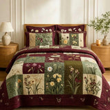 Wildflower Dreams 3‑Piece Quilted Bedding Set
