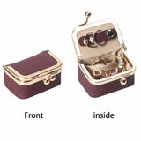 Genuine Leather Mini Coin Purse-Solid Color Kiss Lock Change Pouch