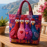 Valentine's Day Chicken Quilted Tote Bag