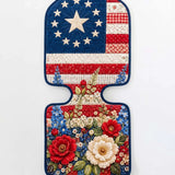 Independence Day Flowers And Flag Quilted Car Seat Protector