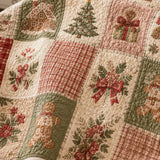 Gingerbread Christmas Patchwork Quilted 3-Piece Bedding Set