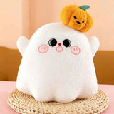 Cute Halloween Ghost & Wizard Pumpkin Plush Throw Pillow