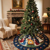Bethlehem Peace Christmas Quilted Tree Skirt