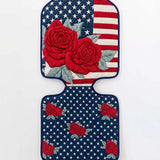 Independence Day Flowers And Flag Quilted Car Seat Protector