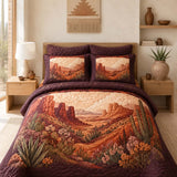 Southwest Desert Canyon Vintage Quilted 3‑Piece Bedding Set