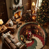 Jolly Santa Quilted Round Mat