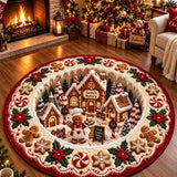 Christmas Ginger Village Quilted Round Mat