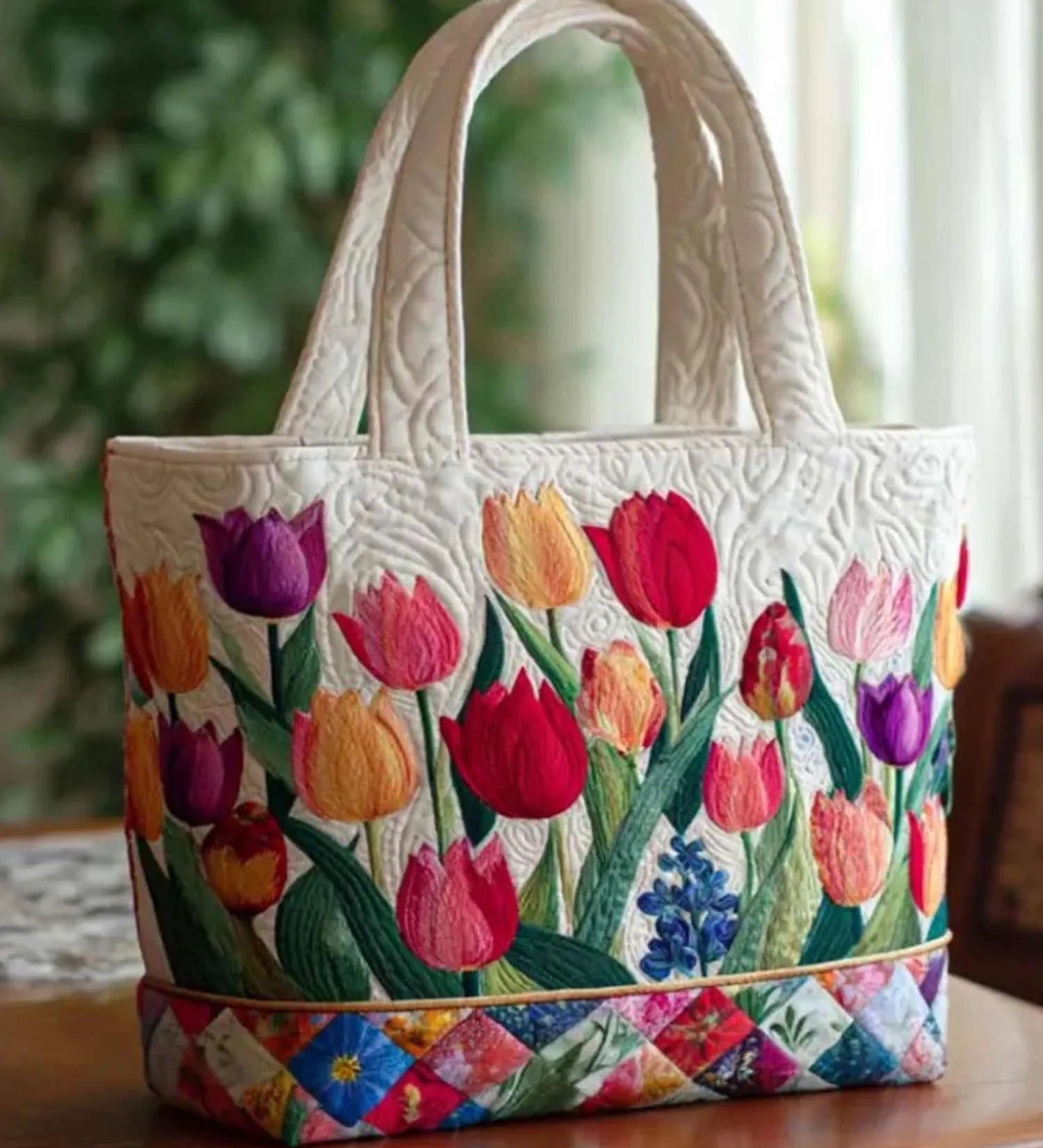 Tulip Series Quilted Tote Bag